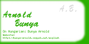 arnold bunya business card